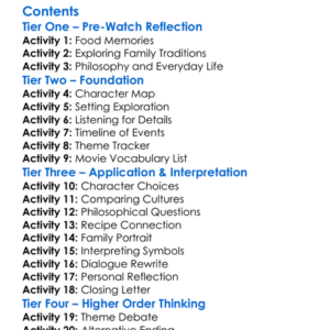 American Stories Food Family And Philosophy 1989 Worksheet Activity Booklet