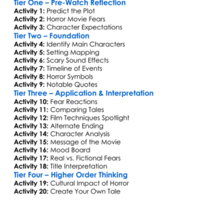 American Terror Tales 3 2024 Worksheet Activity Booklet