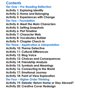 Americanah Chimamanda Ngozi Adichie Worksheet Activity Booklet