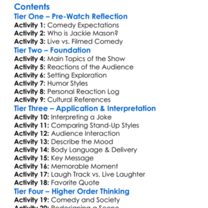 An Audience With Jackie Mason 1990 Worksheet Activity Booklet