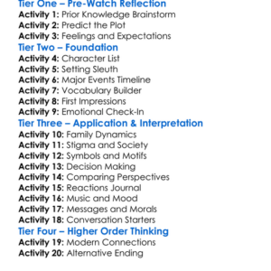 An Early Frost 1985 Worksheet Activity Booklet