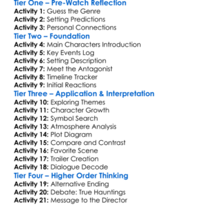 An English Haunting 2020 Worksheet Activity Booklet
