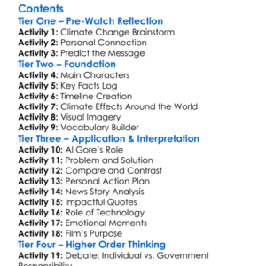 An Inconvenient Sequel Truth To Power 2017 Worksheet Activity Booklet