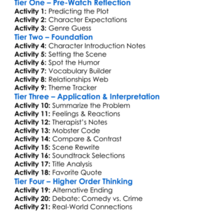 Analyze This 1999 Worksheet Activity Booklet