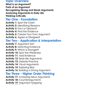 Analyzing Arguments Worksheet Activity Booklet