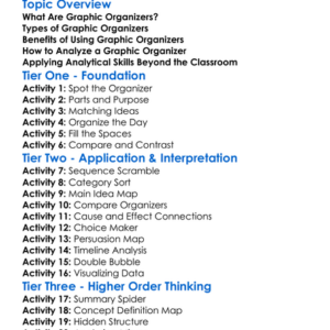 Analyzing Graphic Organizers Worksheet Activity Booklet