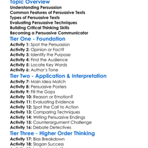 Analyzing Persuasive Texts Worksheet Activity Booklet