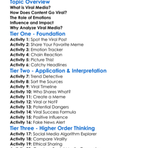 Analyzing Viral Media Worksheet Activity Booklet