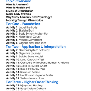 Anatomy And Physiology Basics Worksheet Activity Booklet