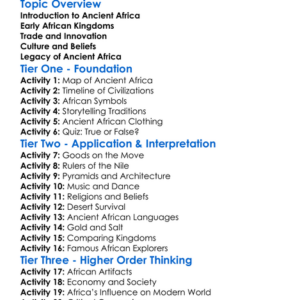 Ancient Africa Worksheet Activity Booklet