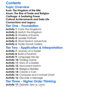 Ancient African Kingdoms Kush Axum Carthage Worksheet Activity Booklet