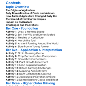 Ancient Agriculture And Domestication Worksheet Activity Booklet