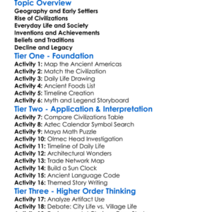 Ancient Americas Worksheet Activity Booklet