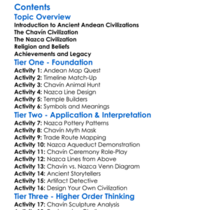 Ancient Andean Civilizations Chavin Nazca Worksheet Activity Booklet