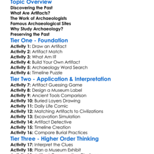 Ancient Artifacts And Archaeology Worksheet Activity Booklet