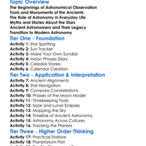 Ancient Astronomy Worksheet Activity Booklet