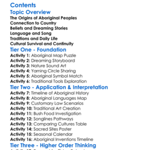 Ancient Australian Aboriginal Cultures Worksheet Activity Booklet