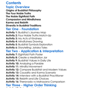 Ancient Buddhist Teachings And Philosophies Worksheet Activity Booklet