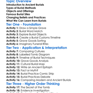 Ancient Burial Practices Worksheet Activity Booklet