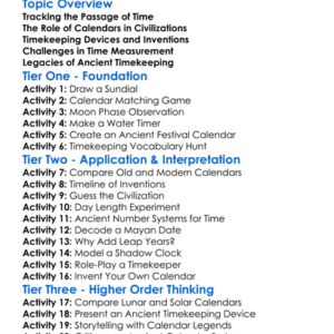 Ancient Calendars And Timekeeping Worksheet Activity Booklet