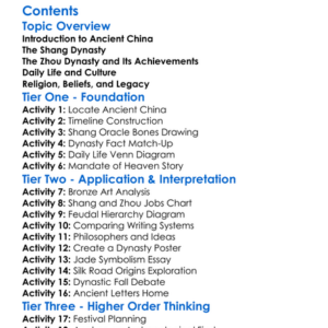 Ancient China Shang And Zhou Dynasties Worksheet Activity Booklet