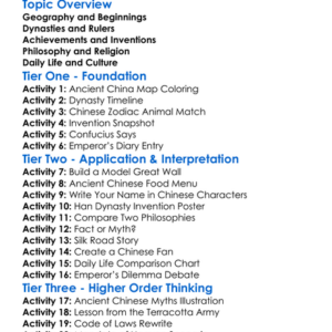 Ancient China Worksheet Activity Booklet