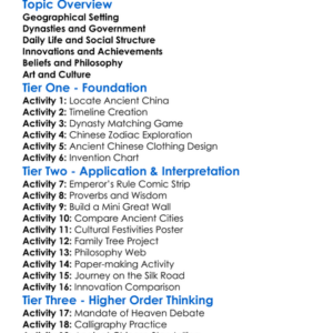 Ancient Chinese Civilization Worksheet Activity Booklet
