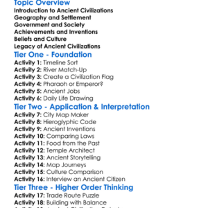 Ancient Civilizations Worksheet Activity Booklet