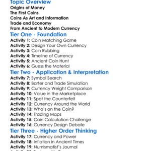 Ancient Coinage And Currency Worksheet Activity Booklet