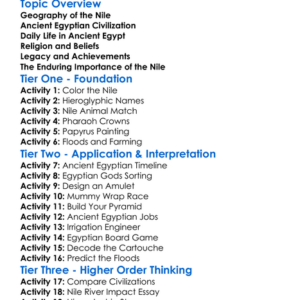 Ancient Egypt And The Nile River Worksheet Activity Booklet