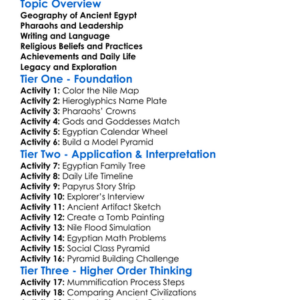 Ancient Egypt Worksheet Activity Booklet