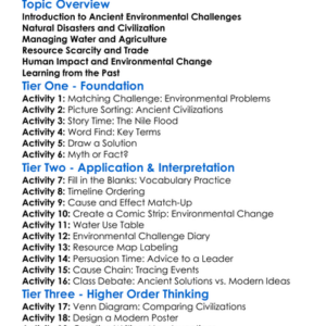 Ancient Environmental Challenges Worksheet Activity Booklet