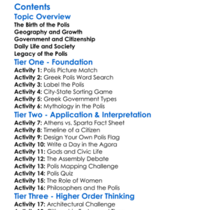 Ancient Greece And The Polis City-State Worksheet Activity Booklet