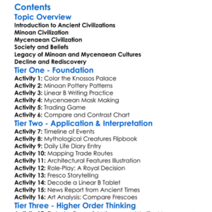 Ancient Greece Minoan And Mycenaean Cultures Worksheet Activity Booklet