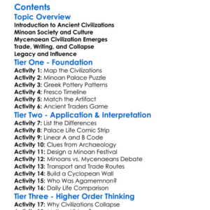 Ancient Greece Minoans And Mycenaeans Worksheet Activity Booklet