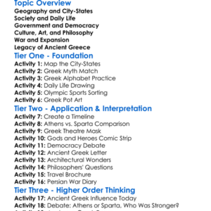 Ancient Greek Civilization Worksheet Activity Booklet