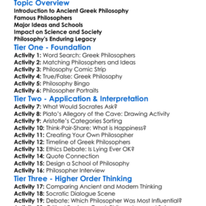Ancient Greek Philosophy Worksheet Activity Booklet