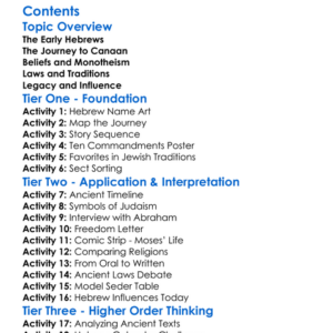 Ancient Hebrews And The Origins Of Judaism Worksheet Activity Booklet