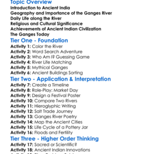 Ancient India And The Ganges River Worksheet Activity Booklet