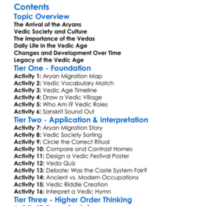 Ancient India Vedic Age And Aryan Migration Worksheet Activity Booklet