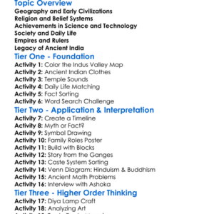 Ancient India Worksheet Activity Booklet