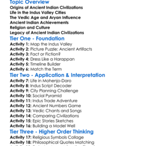 Ancient Indian Civilizations Worksheet Activity Booklet
