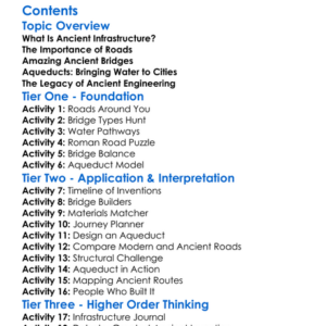 Ancient Infrastructure Roads Bridges Aqueducts Worksheet Activity Booklet