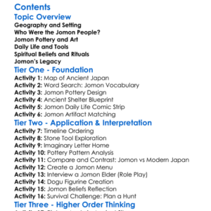 Ancient Japan And The Jomon Period Worksheet Activity Booklet