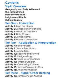 Ancient Japanese Societies And Jomon Culture Worksheet Activity Booklet