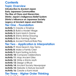 Ancient Japanese Societies And Shinto Worksheet Activity Booklet