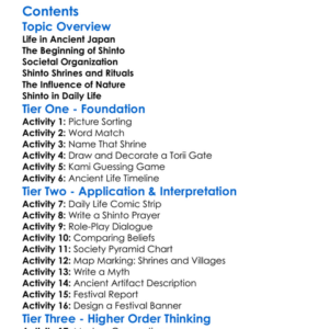 Ancient Japanese Society And Shinto Worksheet Activity Booklet