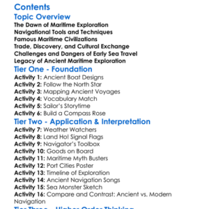 Ancient Maritime Exploration And Navigation Worksheet Activity Booklet