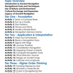 Ancient Maritime Navigation Worksheet Activity Booklet