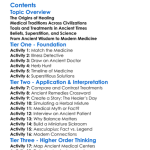 Ancient Medicine And Health Practices Worksheet Activity Booklet